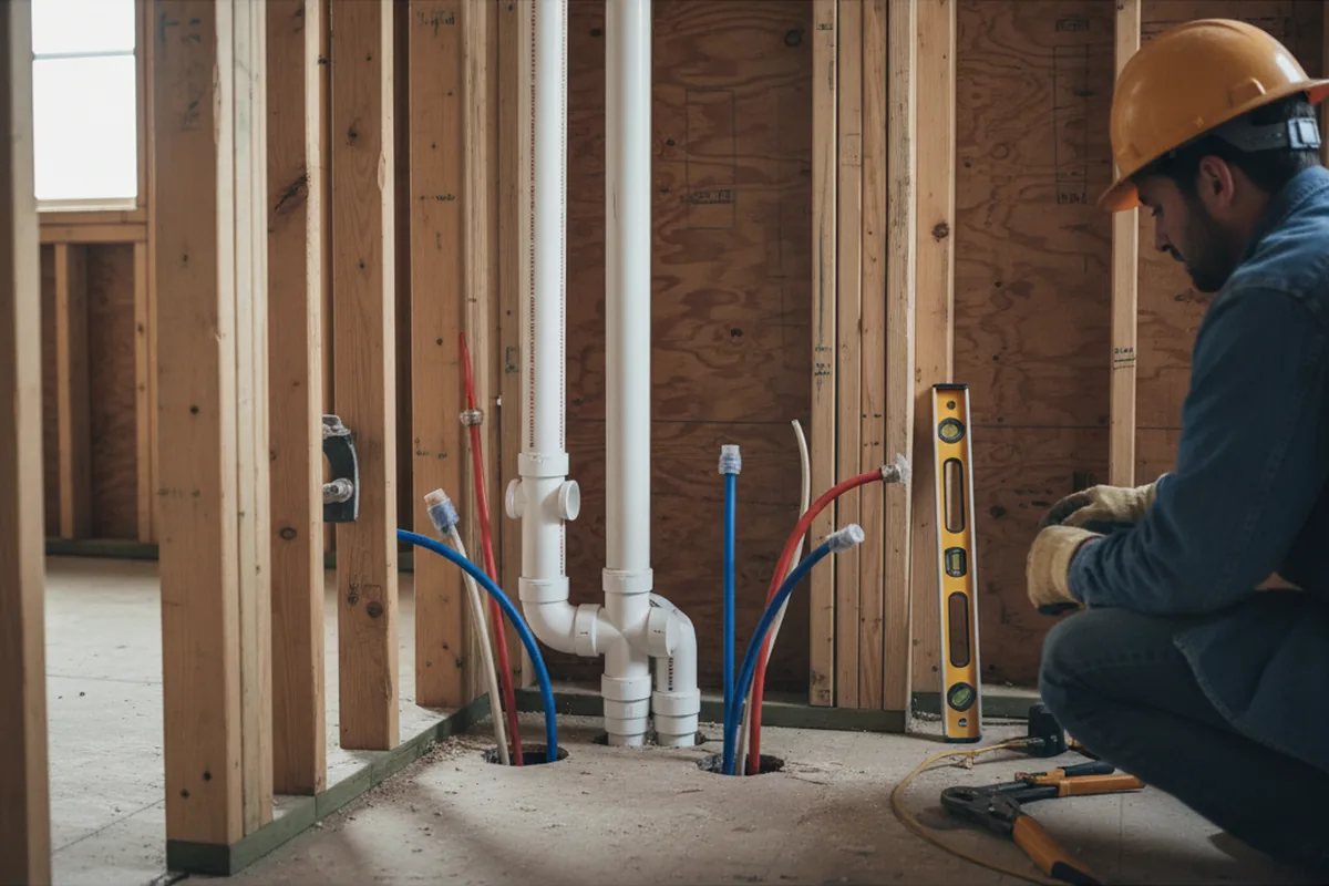Drain and supply rough-in during Drain Cleaning in Mashantucket